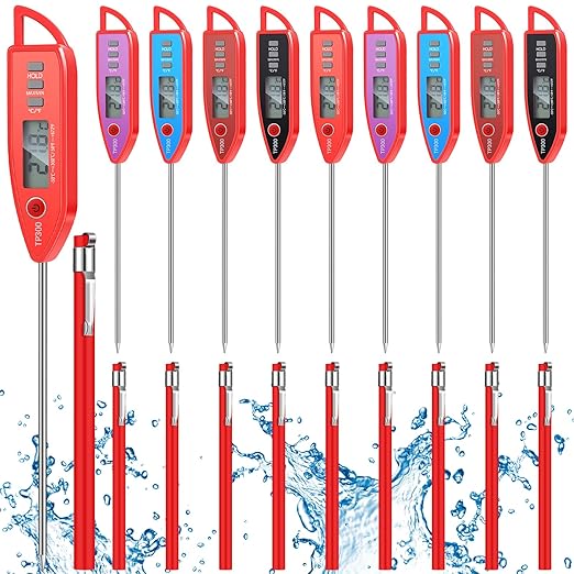 10 Set Waterproof Food Thermometer for Water, Liquid, Candle and Cooking Digital Meat Thermometer
