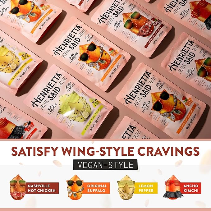 Henrietta Said Wing-Flavored Peanuts - Truly Good Foods Snacking Nuts - Bold Flavors - Savory &