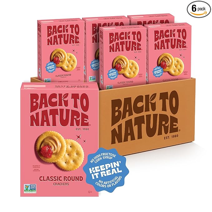 Back to Nature - Classic Round Crackers - Real Ingredients like Wheat Flour & Sea Salt for a