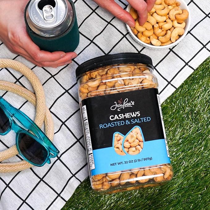 Cashews Roasted Salted - 32 oz 2 lbs | Whole Cashew Nut | Healthy Protein Snack | Natural Keto &
