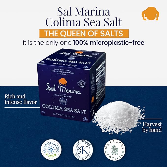 SAL MARINA | Unrefined Colima Sea Salt 11oz - Harvested Hand | Kosher Salt 100% Natural - Vegan
