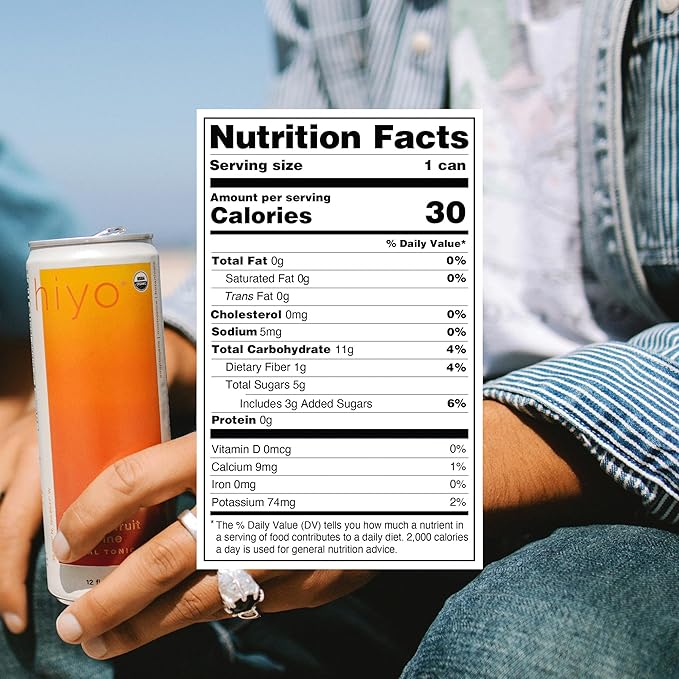 Hiyo Organic Social Tonic- Passion Fruit Tangerine, 12 Pack ??N.A. Functional Seltzer, Sparkling