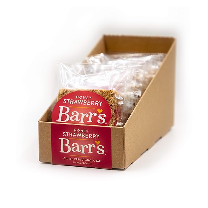 Mrs. Barr’s Natural Foods Granola Bars | Honey Strawberry | Certified Organic Gluten Free Oats |