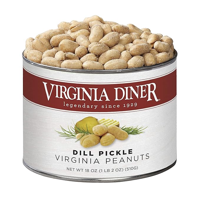 Virginia Diner Dill Pickle Virginia Peanuts - Gourmet Pickled Peanuts Non-GMO, Preservative Free