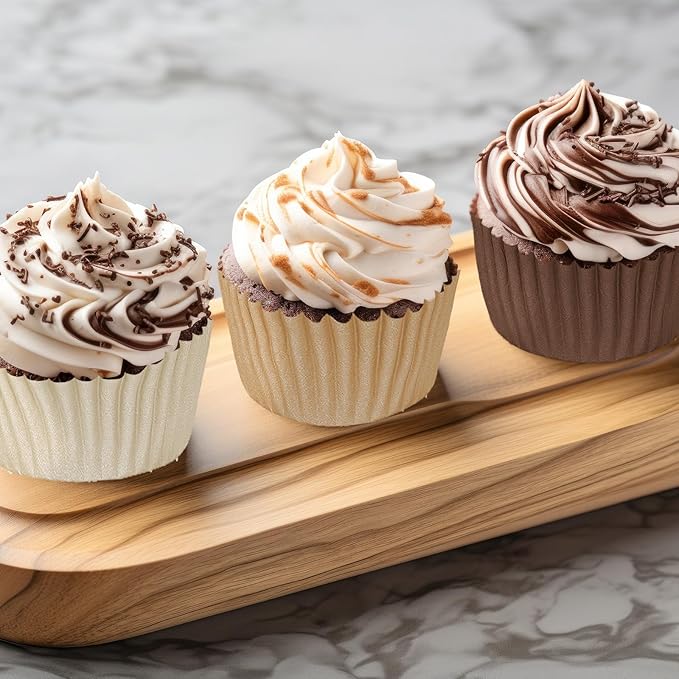Whaline 600Pcs Brown Neutral Cupcake Liners Fall Color Brown Gradient Color Baking Cups Tan