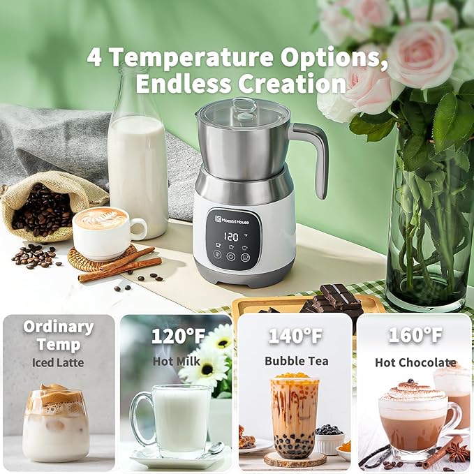 Maestri House Milk Frother, Variable Temp and Froth Thickness DualFro 600 Milk Frother Steamer