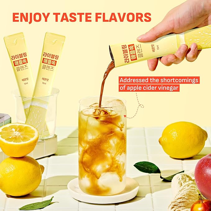 [Liveling] Apple Cider Vinegar Drink Stick ??Lemon Flavor | Supports Digestion, Daily Cleanse