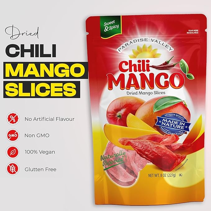Dried Mango Slices - Delicious Texture Soft & Juicy Low Sugar Added Dried Mango - Naturally Ripened