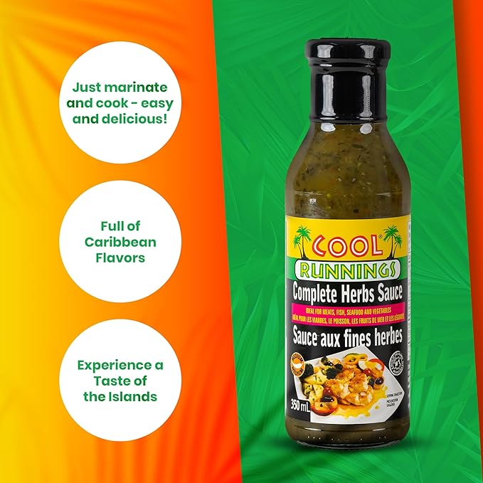 Cool Runnings Complete Herbs Sauce 350 ml - Rich and Savory European Sauce Infused with Fresh Herbs