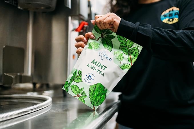 HTeaO Mint Black Tea – Texas-Style Flavored Iced Tea Bags for Summer – Instant Ice Tea Packets for