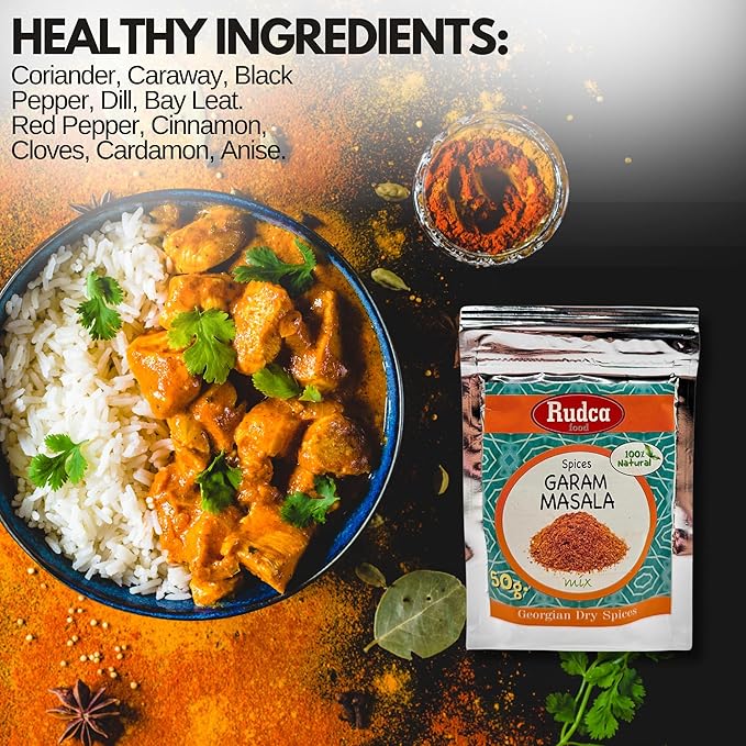 Rudca Food Georgian Garam Masala Spice Blend - Aromatic Spice Blend Georgian Natural Mix - 1.78 oz