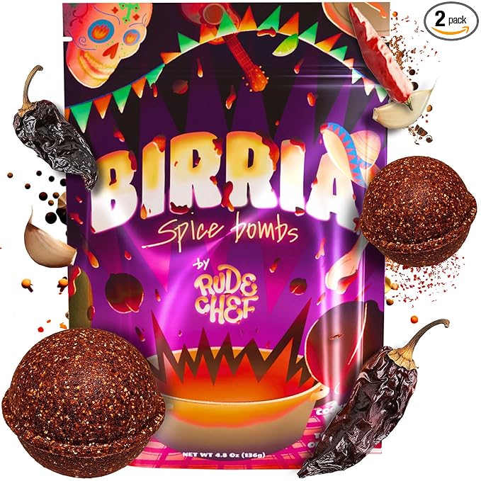𝗪𝗜𝗡𝗡𝗘𝗥 - 𝗕𝗘𝗦𝗧 Birria Bomb Balls - 𝗠𝗦𝗚-𝗙𝗥𝗘𝗘 Authentic Birria Taco Seasoning - Cooks