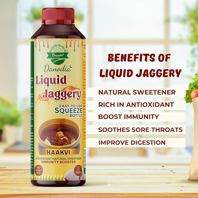 Danodia Foods LIQUID JAGGERY SYRUP (350g/0.77lb) | Natural Sweetener from Sugarcane | No