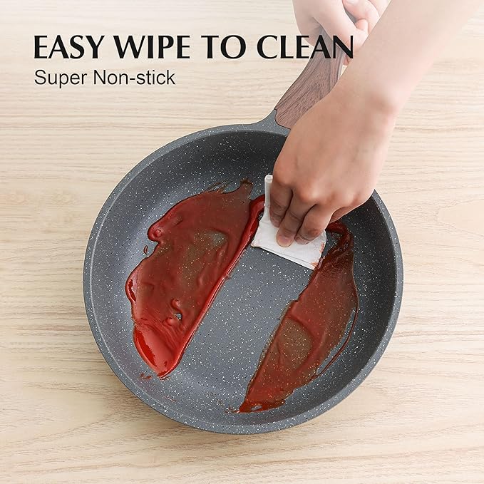 SENSARTE Nonstick Cookware Set 13-Piece, Non Stick Pots and Pans Set with Swiss Granite Coating