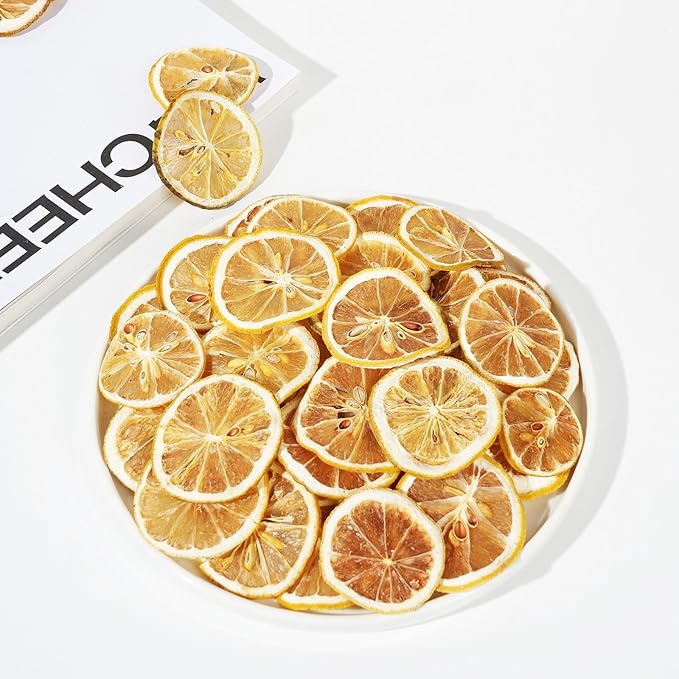 Dried Lemon Slices,Dehydrated Lemon Slices for Cocktails Garnish/Fruit Tea/Baking/Garland/Crafts