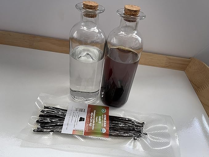 1oz Madagascar Vanilla Beans Grade B. Certified USDA Organic for extract, Cooking and Paste 5"-7"