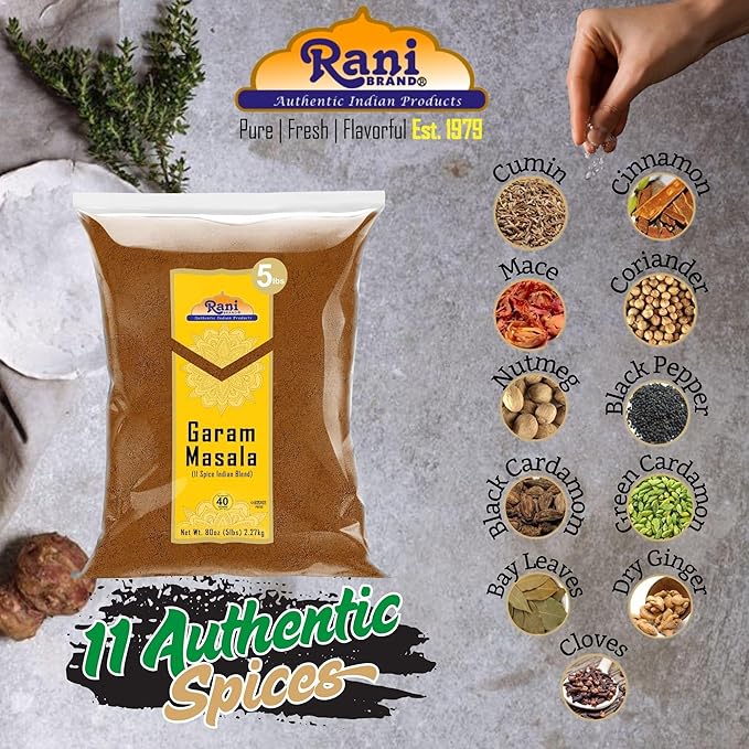 Rani Garam Masala Indian 11-Spice Blend 80oz (5lbs) 2.27kg Bulk ~ All Natural, Salt-Free | Vegan |