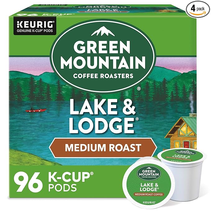 Green Mountain Coffee Roasters Lake and Lodge Blend Keurig Single-Serve K-Cup pods, Medium Roast
