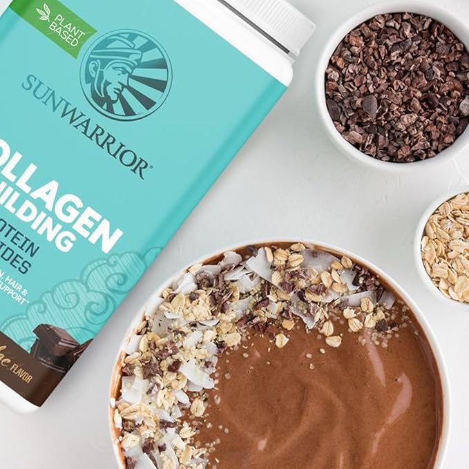 Vegan Collagen Protein Powder for Women Silica Plant Based Collagen Powder Chocolate Flavor Vegan