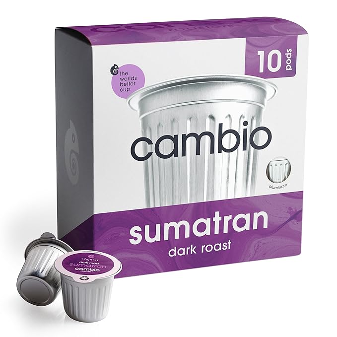 Cambio Roasters Sumatran Keurig Organic Coffee K Cups, Only Aluminum Keurig Coffee Pods with
