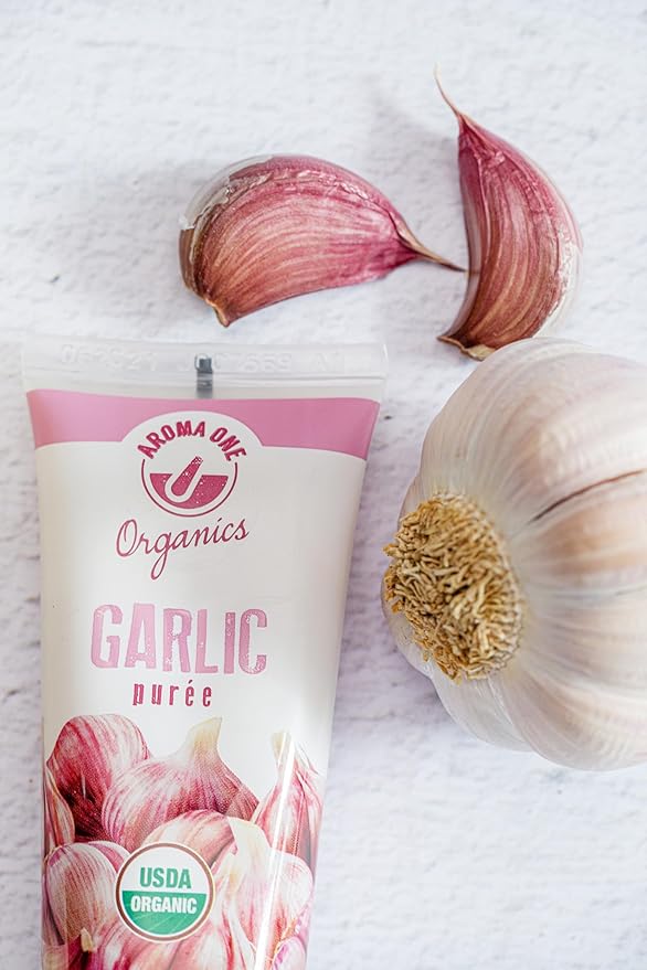 Aroma One Garlic Puree Paste - Organic Herb Concentrate for Cooking, Seasoning & Sauces - Fresh