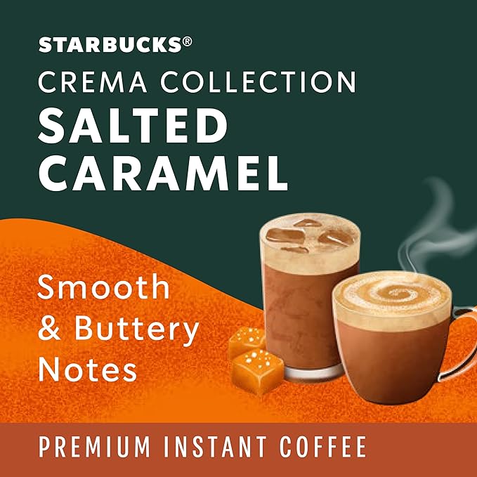 Starbucks Crema Collection Premium Instant Salted Caramel Flavored Instant Coffee, 100% Arabica