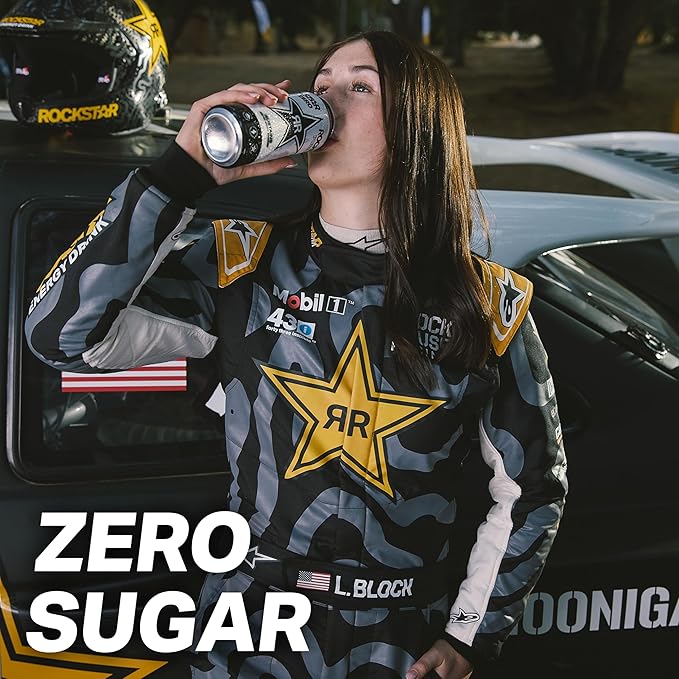 Rockstar Pure Zero Energy Drink, Silver Ice, 0 Sugar, with Caffeine and Taurine, 16oz Cans (Pack of