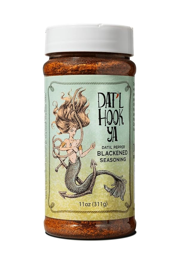 11oz- Hook?™Ya Blackened Seasoning ??Datil Pepper Blend ??Non-GMO, Gluten-Free, Vegan, Mild Heat