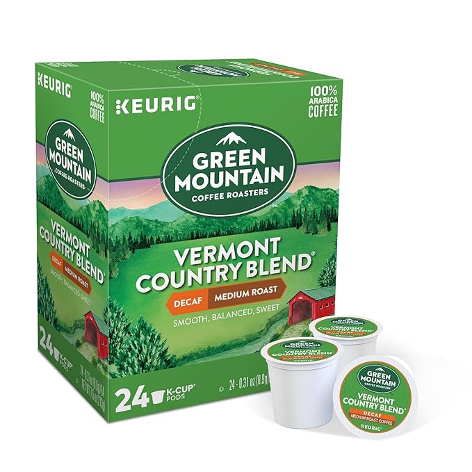 Green Mountain Coffee Roasters Vermont Country Blend Decaf, Keurig Single-Serve K-Cup Pods, Medium
