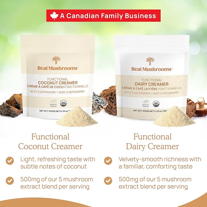 Real Mushrooms Functional Coconut Creamer with Reishi, Lucuma & Ceylon Cinnamon ??Organic