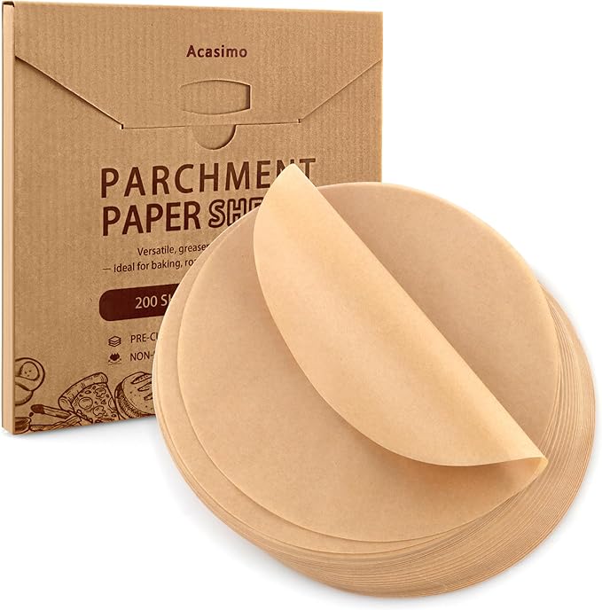 200Pcs Parchment Paper Rounds, 12 Inch Baking Parchment Circles, Precut Baking Sheets Round, Burger