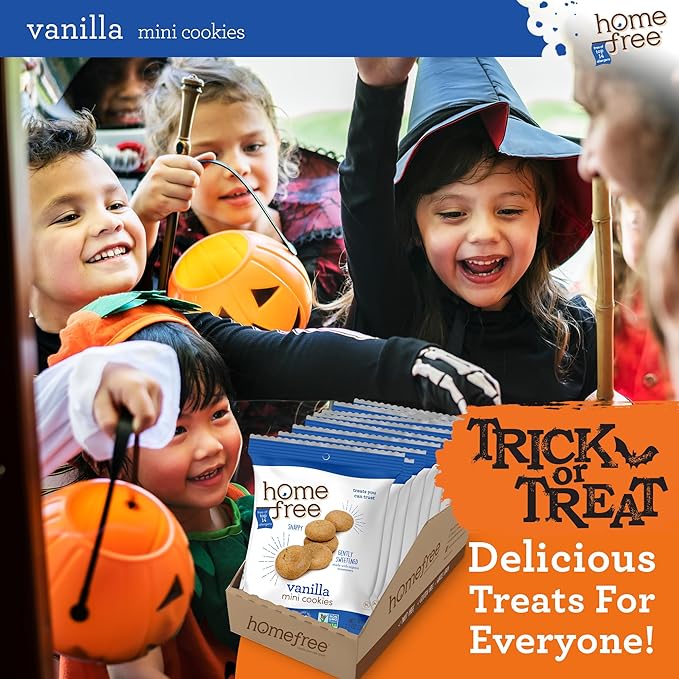 Homefree Treats You Can Trust Gluten Free Mini Cookies, Single Serve, Vanilla, 70% organic, 1.1