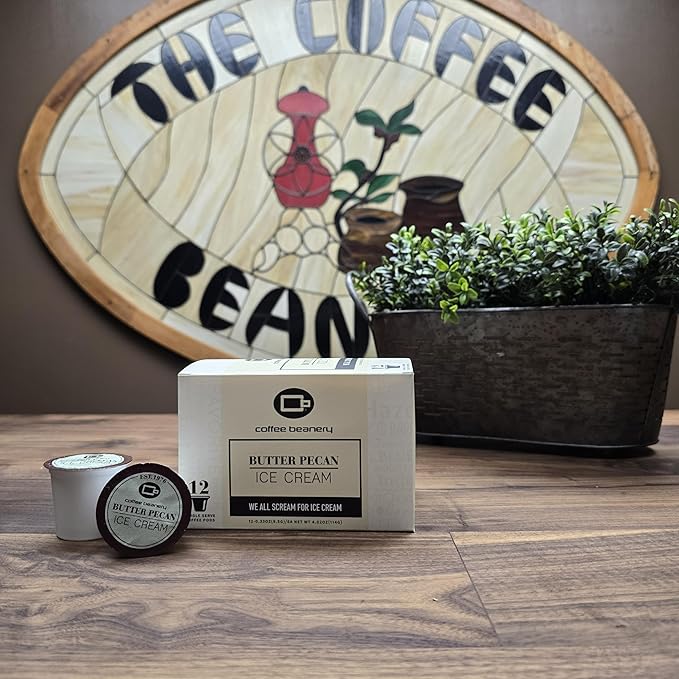 Coffee Beanery Butter Pecan Ice Cream Coffee Pods | 12ct Flavored Medium Roast | 100% Specialty