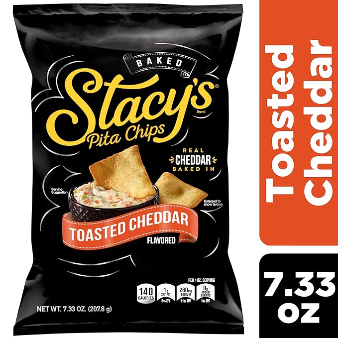 Stacy's Pita Chips, Toasted Cheddar, 7.33 Ounce