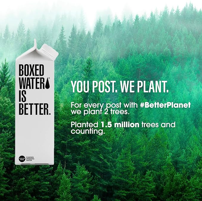 Boxed Water 33.8 oz. (12 Pack) – Better Than Premium Plastic Purified Drinking Water — Plant-Based