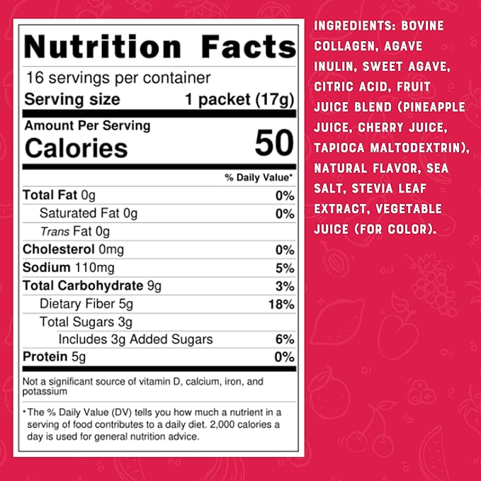 Bare Bones Fruit Punch Elevated Drink Mix | Collagen & Prebiotics | Gluten-Free & Naturally