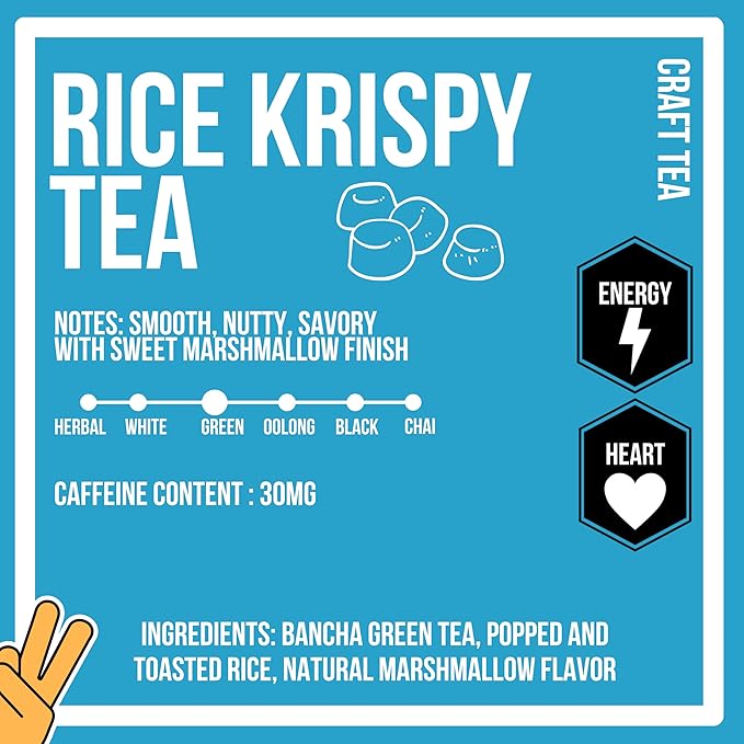 Revival Tea Company Rice Krispy Tea - Green Tea Blend with Toasted Rice and Marshmallow Flavor
