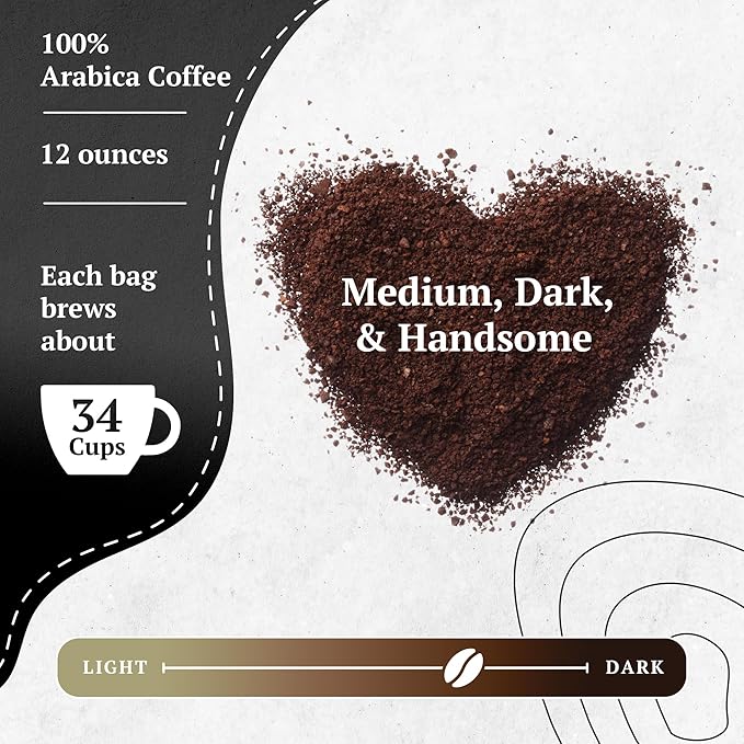 Couple?™s Coffee Ground Coffee | Gives Back to Military Families | Medium Dark and Handsome | A