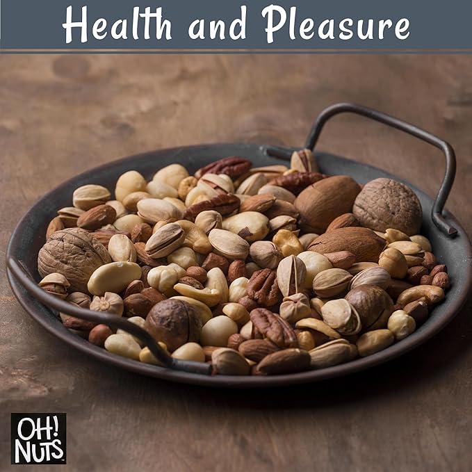 Oh! Nuts Mixed Nuts in Shell - Raw - 100% Natural - 4 lb - Jumbo-Sized Premium Shelled Nuts