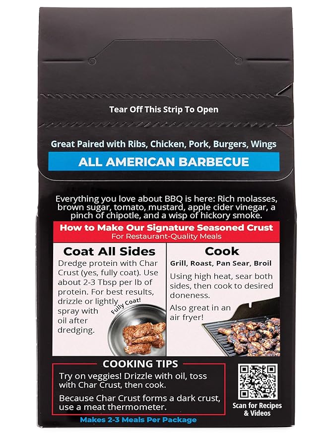 Char Crust Dry-Rub Seasoning All American Barbecue | BBQ Spice Blend for Ribs, Chicken, Pork