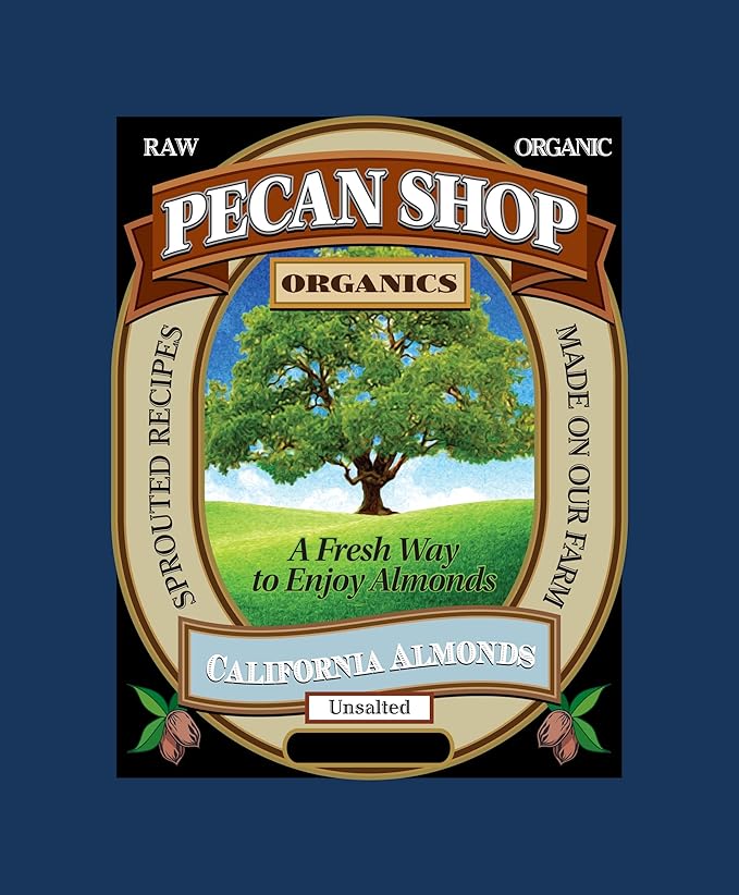 Pecan Shop Sprouted Raw Organic California Almonds 2 lbs-Unsalted Family Recipe Crispy