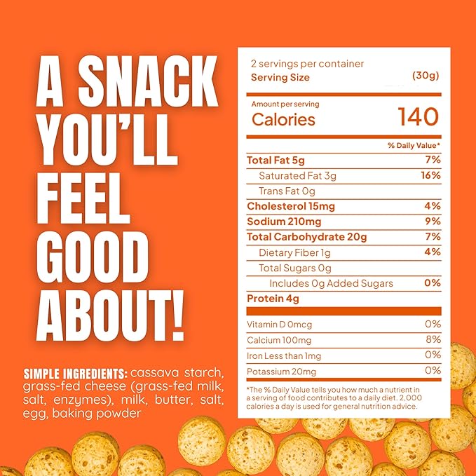 Keep Grazin Grain Free Crunchy Cheese Biscuits - Grilled Cheese Flavoured | 2.12 Ounce (Pack of 3)