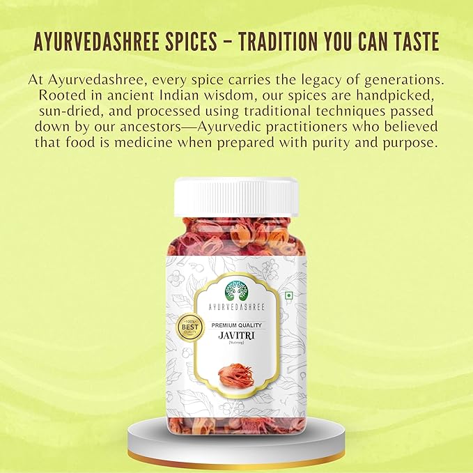 AYURVEDASHREE Mace Whole (Javathri), Spice 50g PET Jar ~ All Natural | Vegan | NON-GMO | Indian