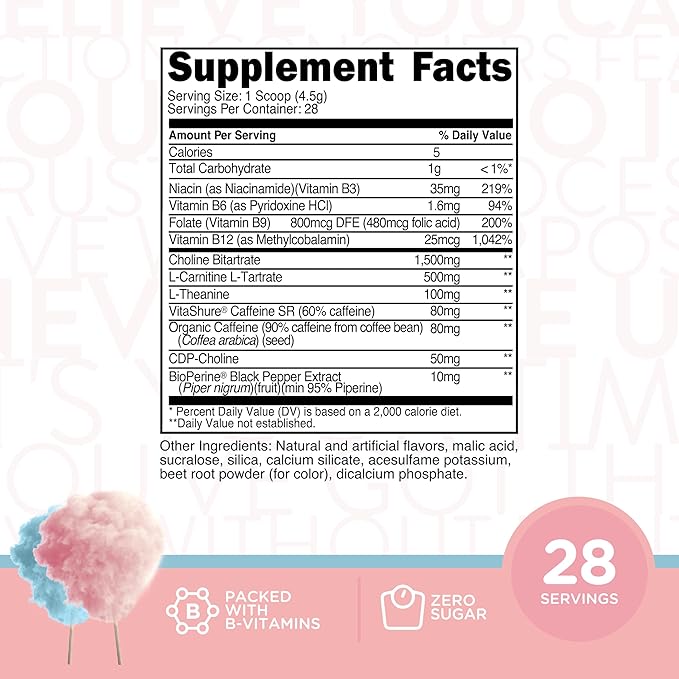TransformHQ Boost Shot (28 Servings, Cotton Candy) | Energy Without The Crash - Gluten Free, Non-GMO