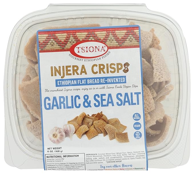 TSIONA FOODS Garlic & Sea Salt Injera Crisps, 6 OZ