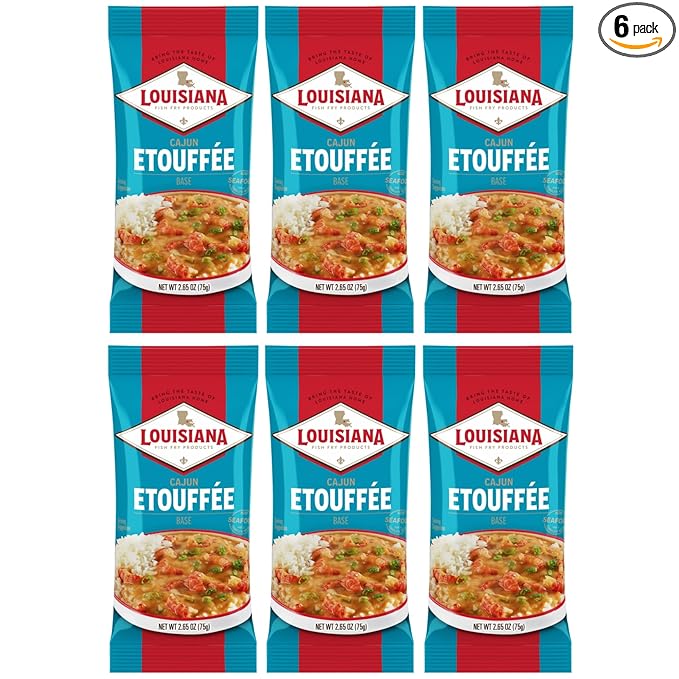 Cajun Etouffee Base 2.65 oz. (Pack of 6) - Authentic Cajun Etouffee Mix with Onions, Bell Peppers