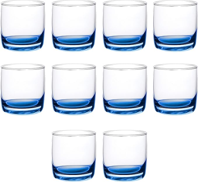 DISCOUNT PROMOS Whiskey Glasses 10 oz Set of 10, Bulk Pack - Heavy Base Old Fashioned Glass