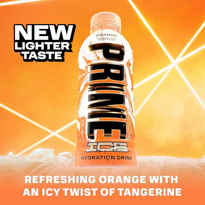 PRIME Hydration ICE ORANGE, Sports Drinks, Electrolyte Enhanced for Ultimate Hydration, 250mg