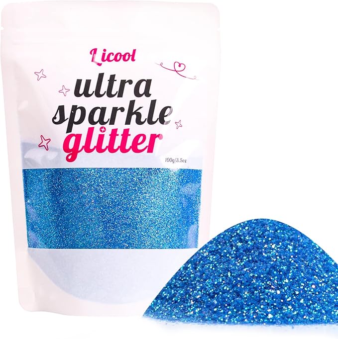 100g/3.5oz Pack Iridescent Rainbow Fine Glitter for DIY Craft, Epoxy Resin, Tumblers, Festival