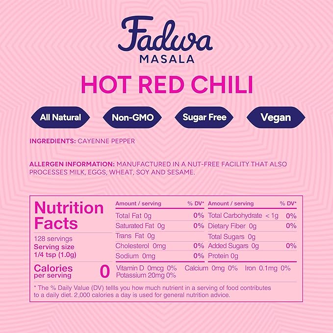 Fadwa Masala Hot Red Chili Powder - 4.5 oz Jar, Authentic Desi Spices for Pakistani & Indian